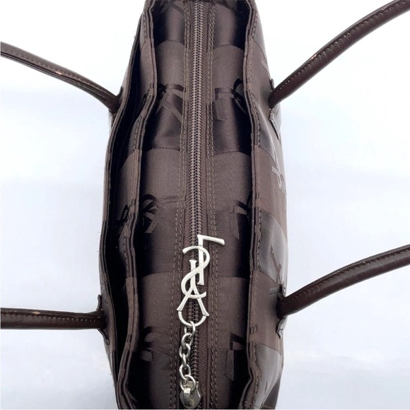 YSL Authentic Yves Saint Laurent Rich Brown Tote Bag w/YSL Zipper pull - Picture 4 of 10